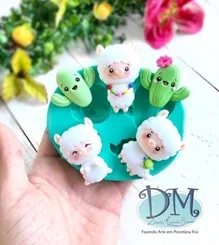 Molde - Silicone - Biscuit - Lhama E Cacto - Deivid Machado