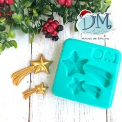 Molde - Silicone - Biscuit - Estrelas Cadente - Deivid Machado