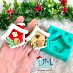 Molde - Silicone - Biscuit - Casinhas De Natal - Deivid Machado