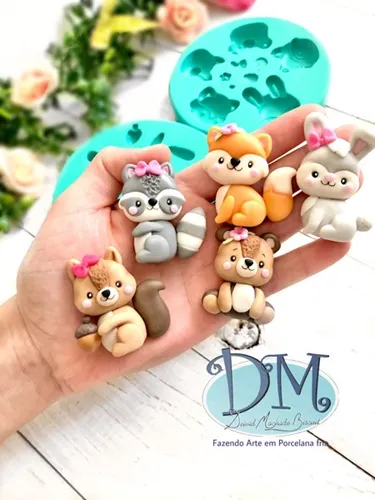 Molde - Silicone - Biscuit - Animais Do Bosque Encantado - Deivid Machado