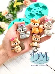 Molde - Silicone - Biscuit - Animais Do Bosque Encantado - Deivid Machado