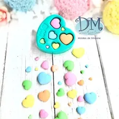 Molde - Silicone - Biscuit - Corações - Deivid Machado