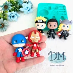 Molde - Silicone - Biscuit - Heroizinhos - Deivid Machado