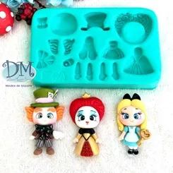 Molde - Silicone - Biscuit - Aplique No Pais Das Maravilhas - Deivid Machado