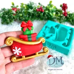 Molde - Silicone - Biscuit - Trenó Com Presentes - Deivid Machado