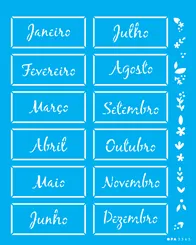 STENCIL   20x25 - 3366 - PALAVRAS MESES