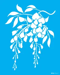 STENCIL   20x25 - 3361 - FLORES GLICINIAS