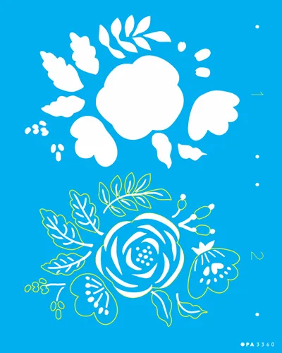 STENCIL   20x25 - 3360 - FLOR ESTILIZADA II