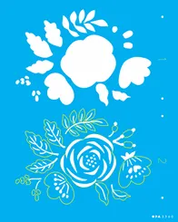 STENCIL   20x25 - 3360 - FLOR ESTILIZADA II