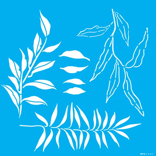 STENCIL  30,5x30,5 - 3369 - ORGANICO FOLHAS DIVERSAS II