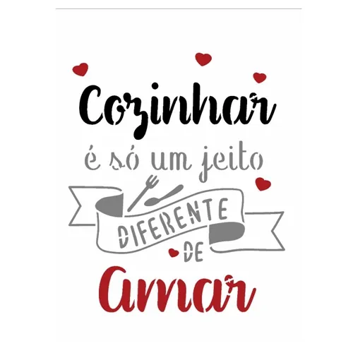 ST. 15x20 - 3377 - FRASE COZINHAR COM AMOR