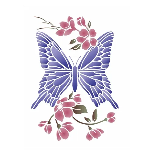 ST. 20x25 - 3385 - BORBOLETA E CEREJEIRAS