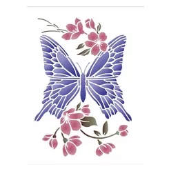 ST. 20x25 - 3385 - BORBOLETA E CEREJEIRAS