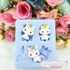 Molde Silicone - Biscuit - Mini Unicornios - Angellartes