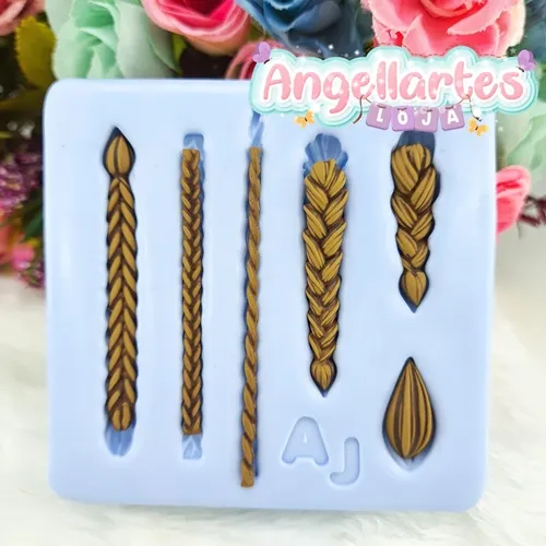 Molde Silicone - Biscuit - Molde Cabelinhos 6 - Angellartes