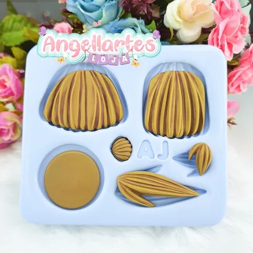 Molde Silicone - Biscuit - Molde Cabelinhos 5 - Angellartes