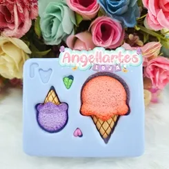 Molde Silicone - Biscuit - Molde Sorvete - Angellartes