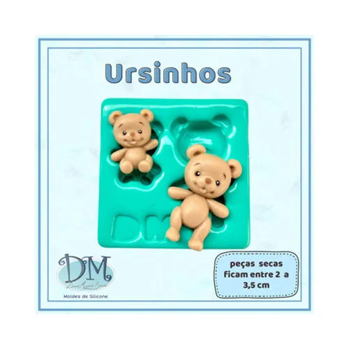 Molde - Silicone - Biscuit - Ursinhos - Deivid Machado