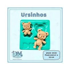 Molde - Silicone - Biscuit - Ursinhos - Deivid Machado
