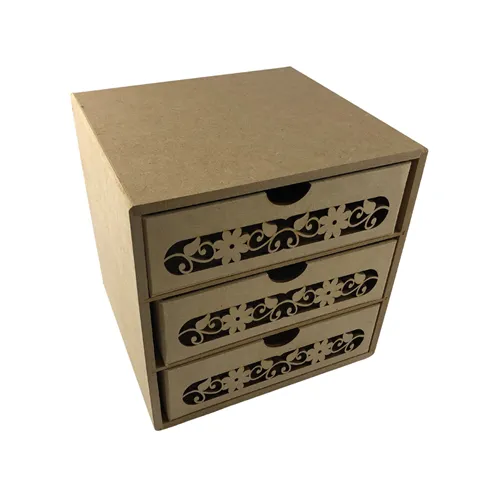 Organizador 3 Gavetas Floral - 20x18x19cm