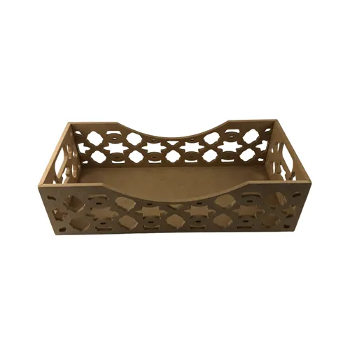 Cesta Retangular Mosaico Alta - 38x18x10cm