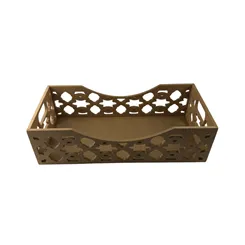 Cesta Retangular Mosaico Alta - 38x18x10cm