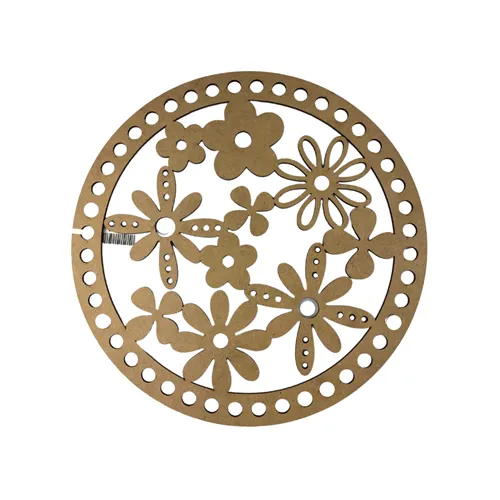 Placa Croche Mandala Floral - 30x30cm