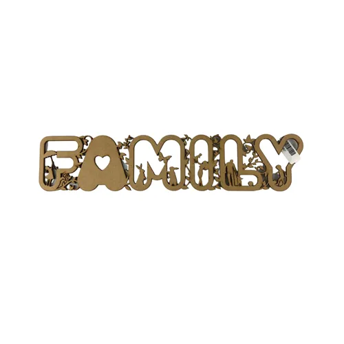 Palavra Family Floral - 30x6,5cm