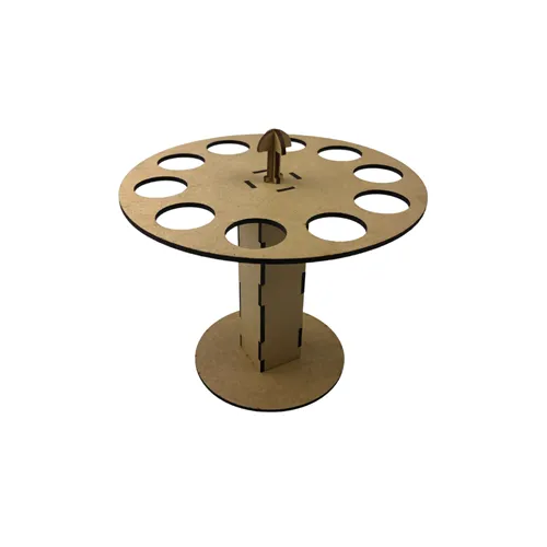 Porta Tubetes Tempero Redondo 10 Furos Laser - 16x16cm