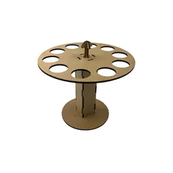 Porta Tubetes Tempero Redondo 10 Furos Laser - 16x16cm