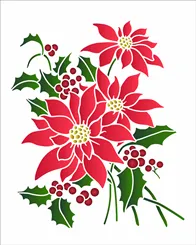 Stencil - 20x25cm - Flor Bico de Papagaio II