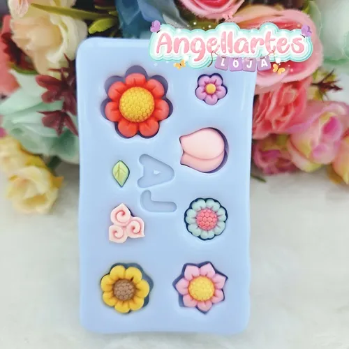Molde Silicone - Biscuit - Florzinhas - Angellartes