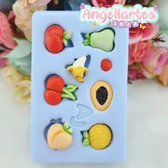 Molde Silicone - Biscuit - Frutinhas 2 - Angellartes
