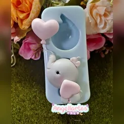 Molde Silicone - Biscuit - Elefantinho - Angellartes