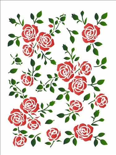 Stencil 15x20cm - Estamparia Floral Rosa
