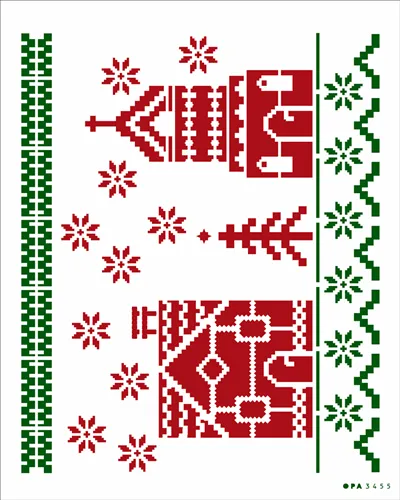 Stencil - 20x25cm - Ponto Cruz Natalino I