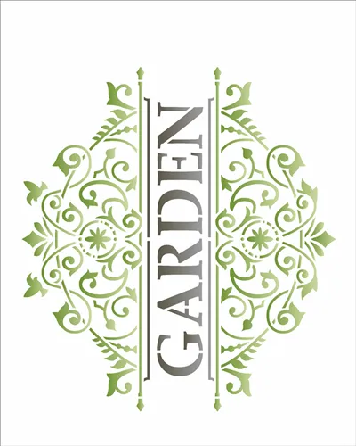 Stencil - 20x25cm - Palavras Brasao Garden