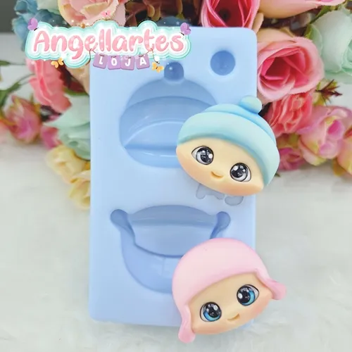 Molde Silicone - Biscuit - Cabeca Touca 2 - Angellartes