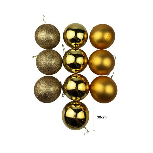 BOLA NATAL- OURO - 8CM C/10 - LR5010-60-8-BF