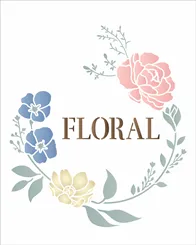 Stencil - 20x25cm - Palavras Floral e Flores