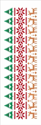 Stencil - 10x30cm - Ponto Cruz Natalino I