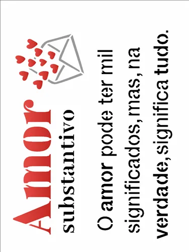 Stencil -  15x20cm - Amor Substantivo