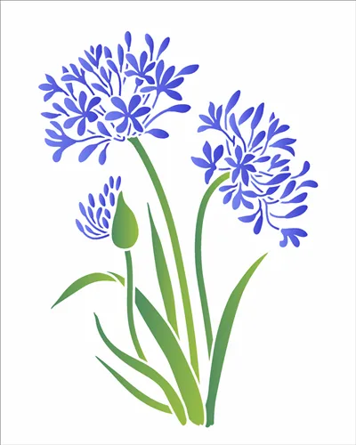Stencil - 20x25cm - For Agapanthus