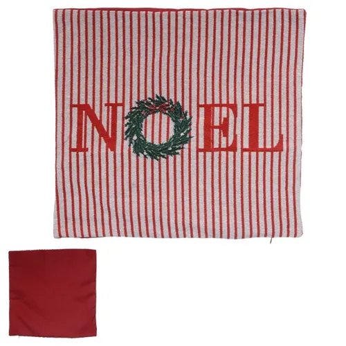 Capa de Almofada Natal - Vermelho Branco - 45x45cm