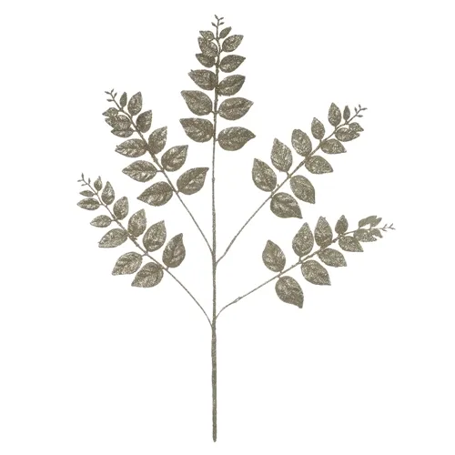 Natal Folha C/Glitter - Champanhe - 58cm