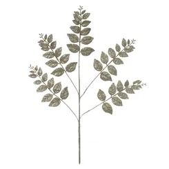 Natal Folha C/Glitter - Champanhe - 58cm