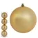 Bola Natal em Tubo Fosca C/4 Und. - Dourado - 10cm