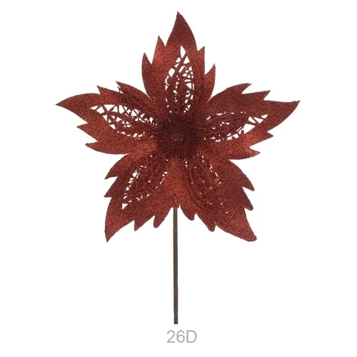 Natal Bico de Papagaio C/Glitter - Vermelho - 26cm