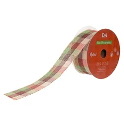 Fita Aramada Tecido Xadrez C/Costura - Colorido - 3,8cmx9,14m