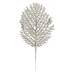 Folha Samambaia Natal C/Glitter - Champanhe - 27cm